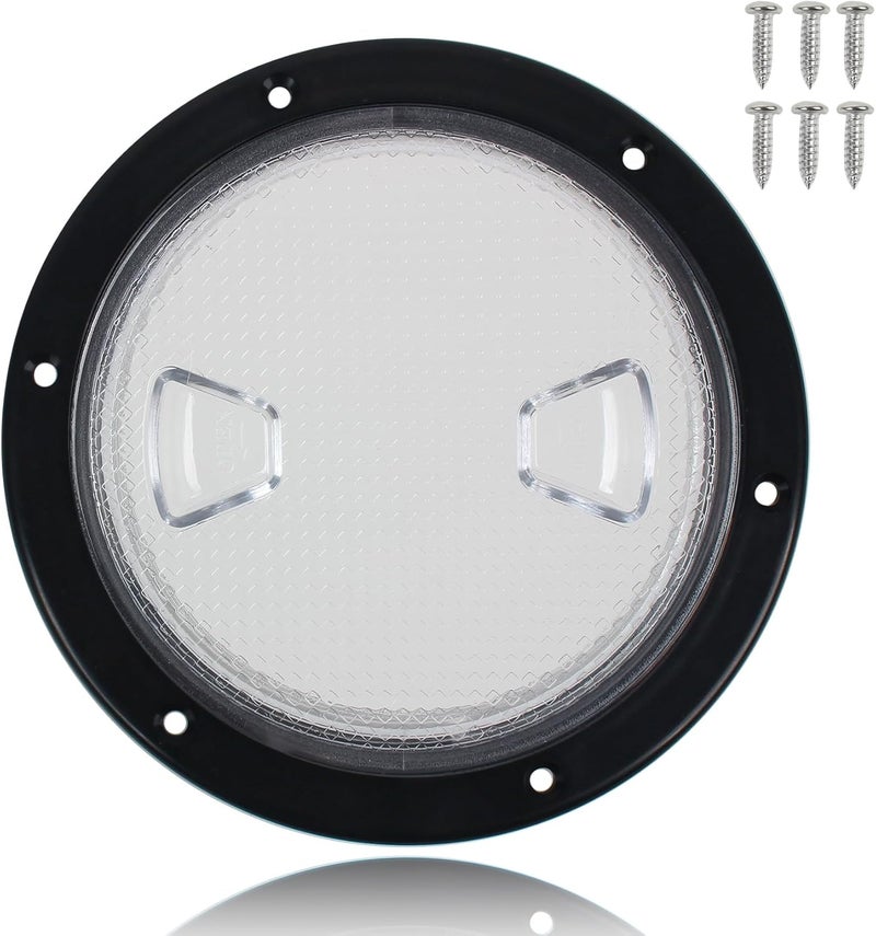 BALAVA Boat Hatch 4in/6in/7.2in,Boat Deck Plates Round Non-Slip Inspection Hatch with Clear Detachable Cover,Marine Access Hatches Deck Hatches for RV Yacht KayakScrews Included(1/2Pack) - Image 1